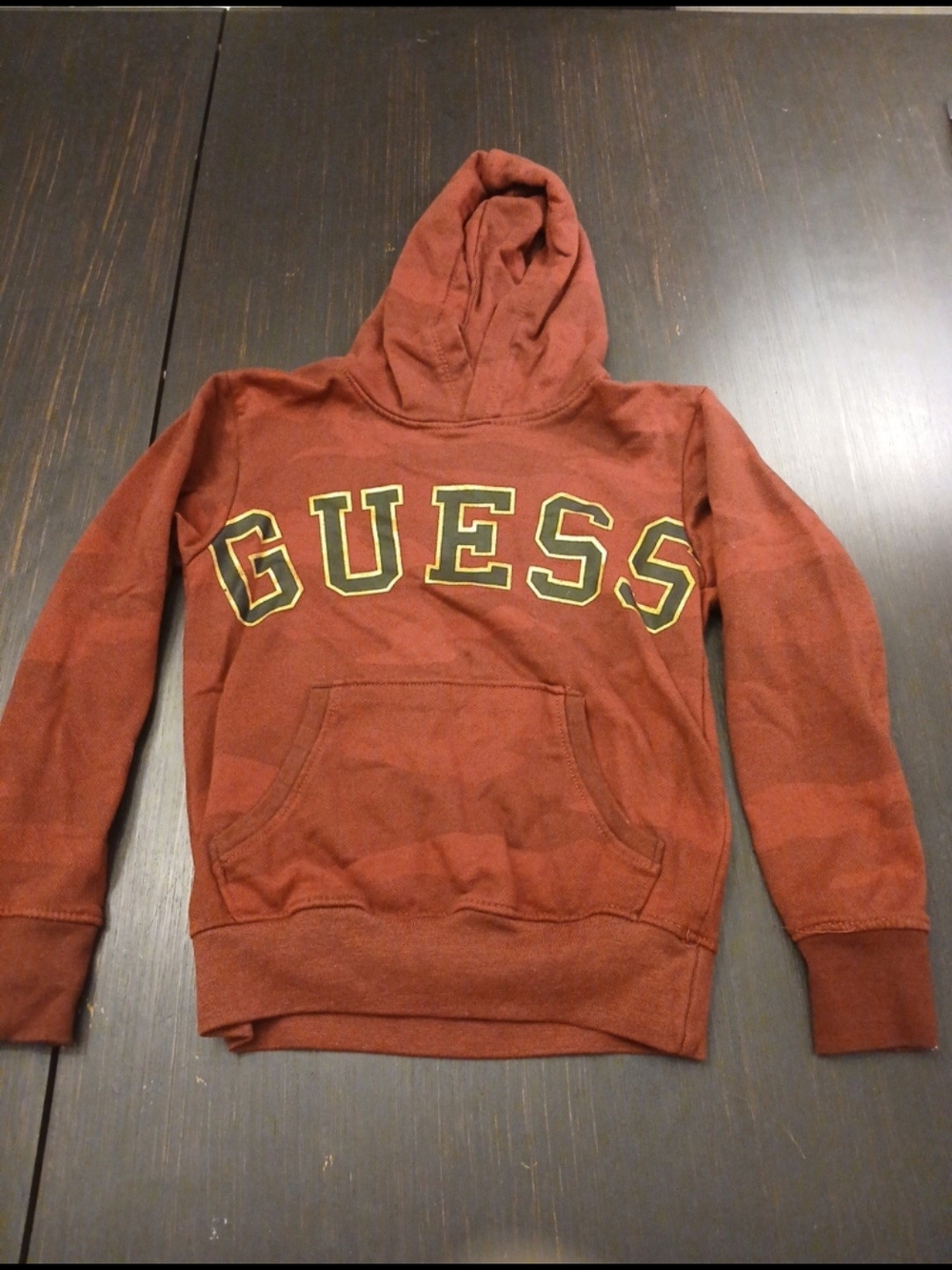GUESS Rust Red Logo Hoodie